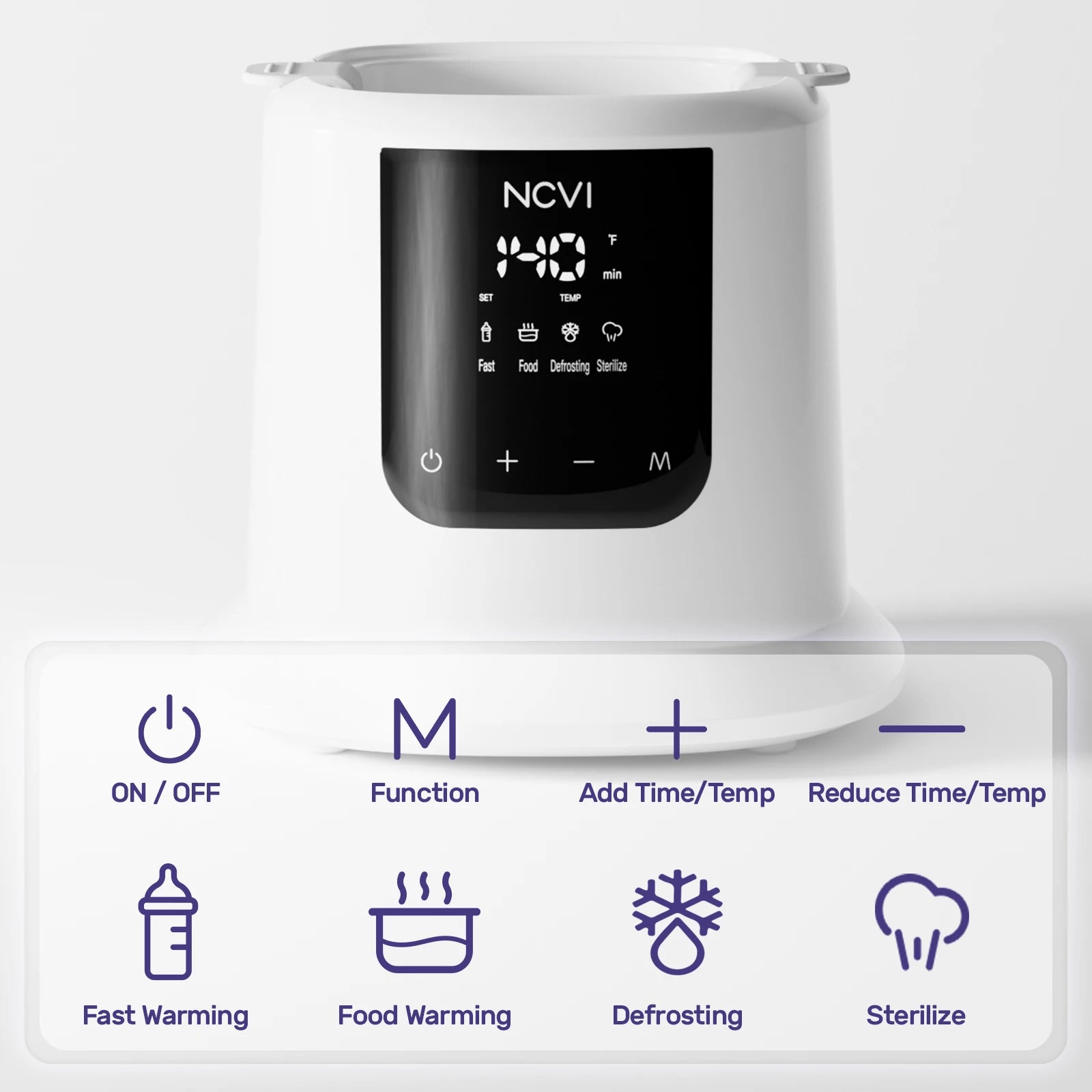 NewCare Baby Bottle Warmer with Steam Sterilizer - Fast Heating in 3 Mins, 24-Hour Keep Warm
