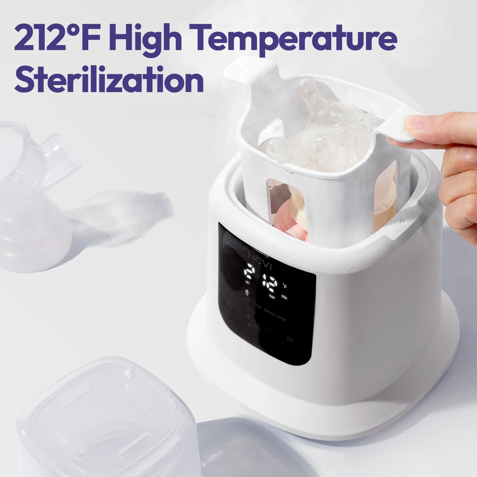 NewCare Baby Bottle Warmer with Steam Sterilizer - Fast Heating in 3 Mins, 24-Hour Keep Warm