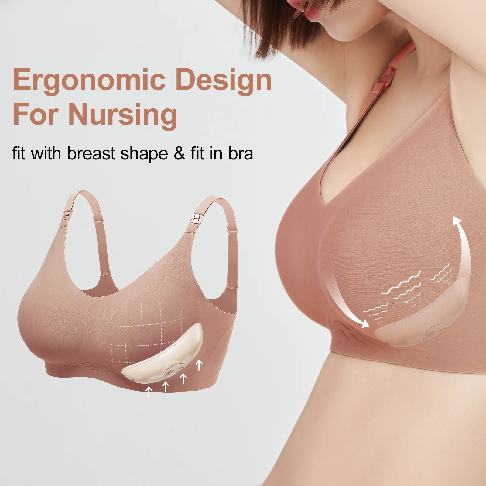 NewCare Breast Massager with Heat and Vibration 2 in 1 - Ergonomic, Portable Breastfeeding Support for Nursing Moms