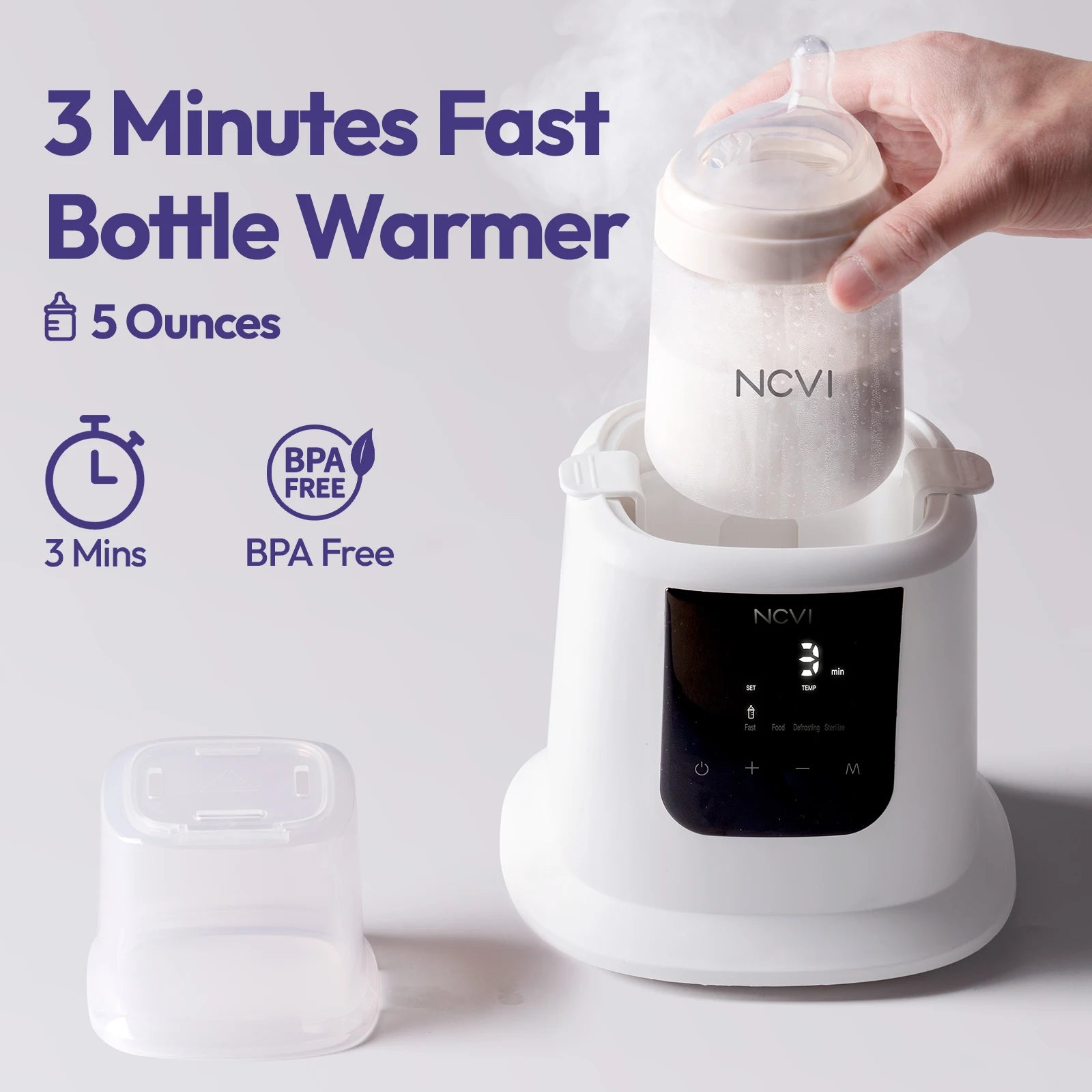 NewCare Baby Bottle Warmer with Steam Sterilizer - Fast Heating in 3 Mins, 24-Hour Keep Warm