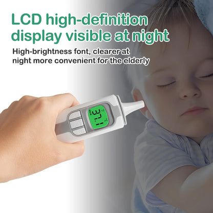 Ear Thermometer,1 Second Accurate Digital Thermometer for Adults Kids Babies,3 Age Groups 3 Color Backlight Display Fever Alarm